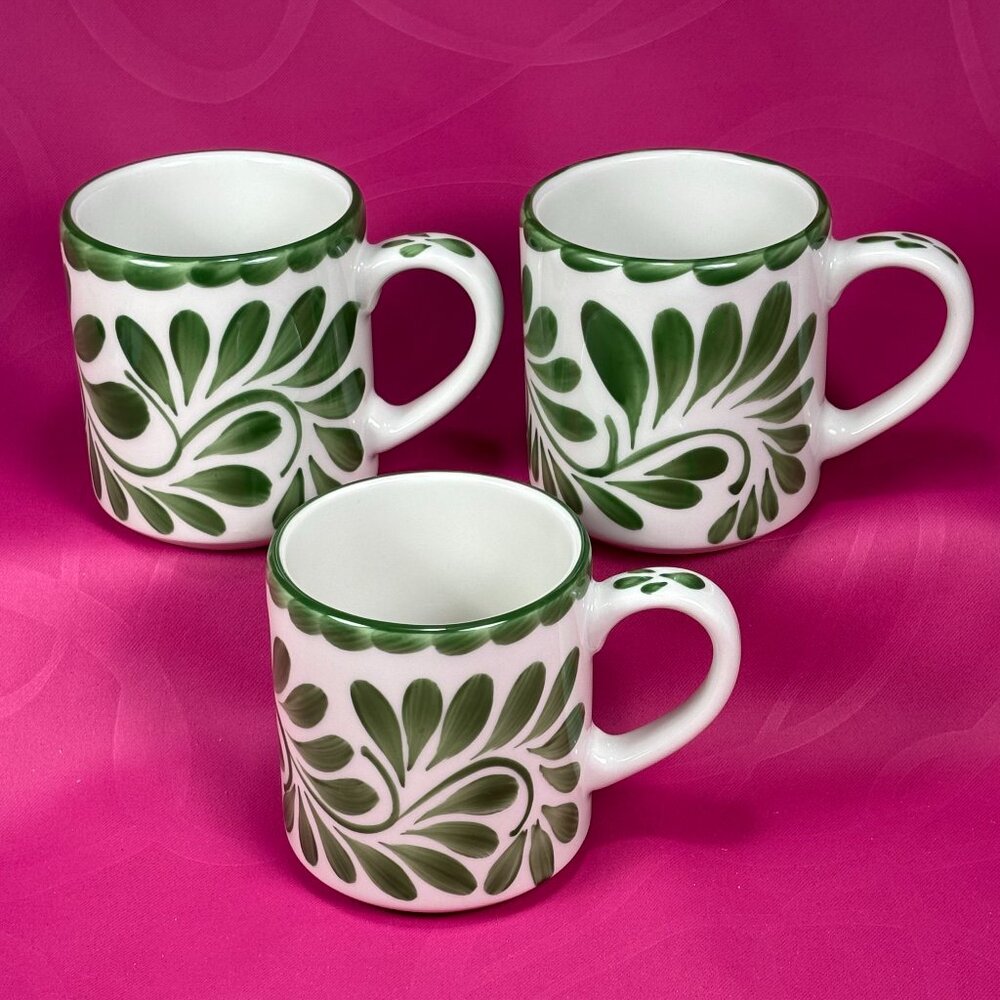 set of 3 heavy ceramic coffee mugs. Pottery Barn ANFORA